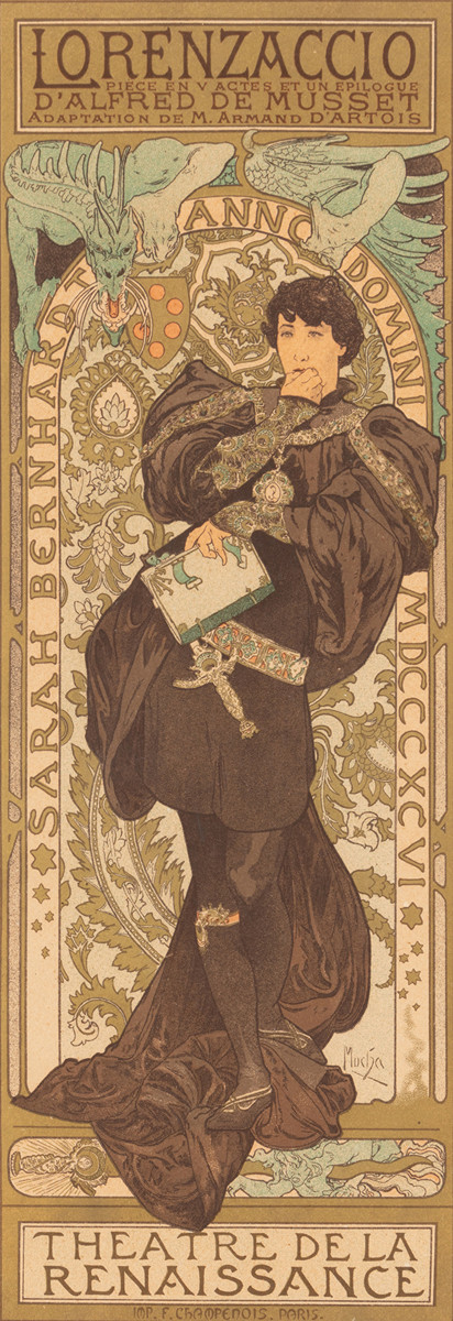 Alfons Mucha (1860 - 1939) - Lorenzaccio Theatre de la Renaisseance