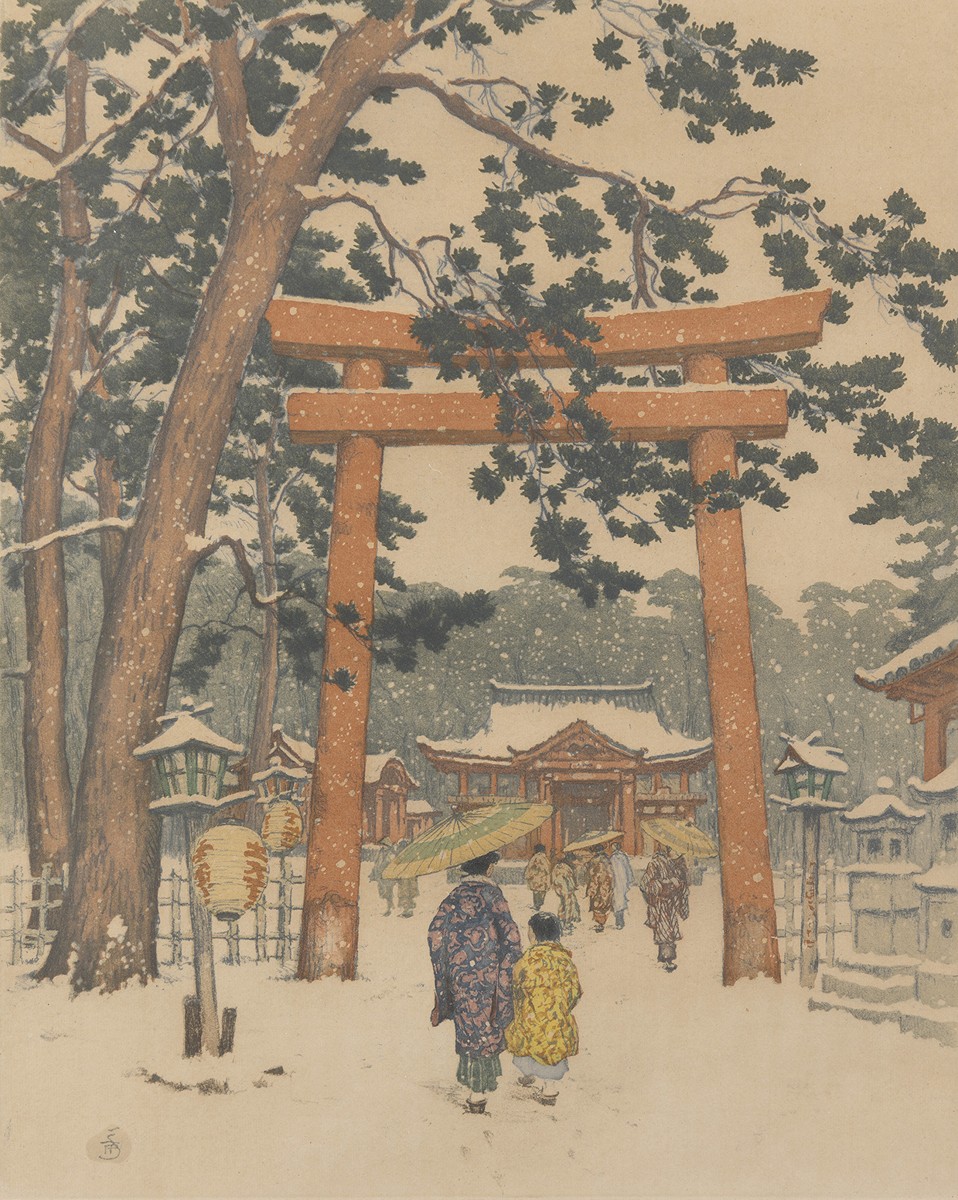 Tavík František Šimon (1877 - 1942) - Japonská brána Tori v Kiotu v zimě, 1928