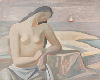 Jaroslav Král (1883 - 1942) - Dívka slunící se u moře, 1932