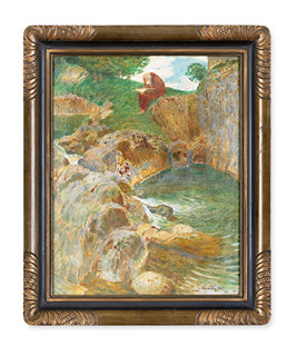 Jakub Obrovský (1882 - 1949) - krajina se čtenářem