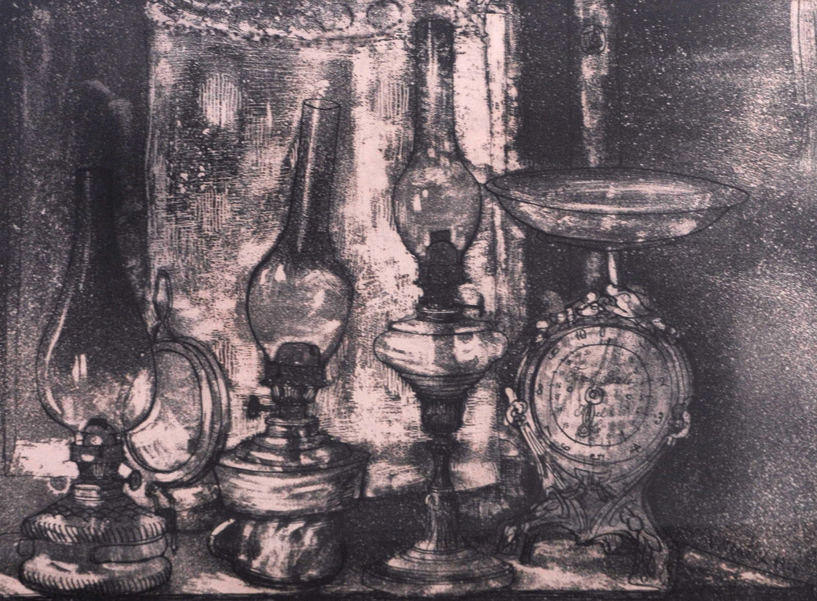 Václav Menčík  (1926 - 2013) - Petrolejové lampy