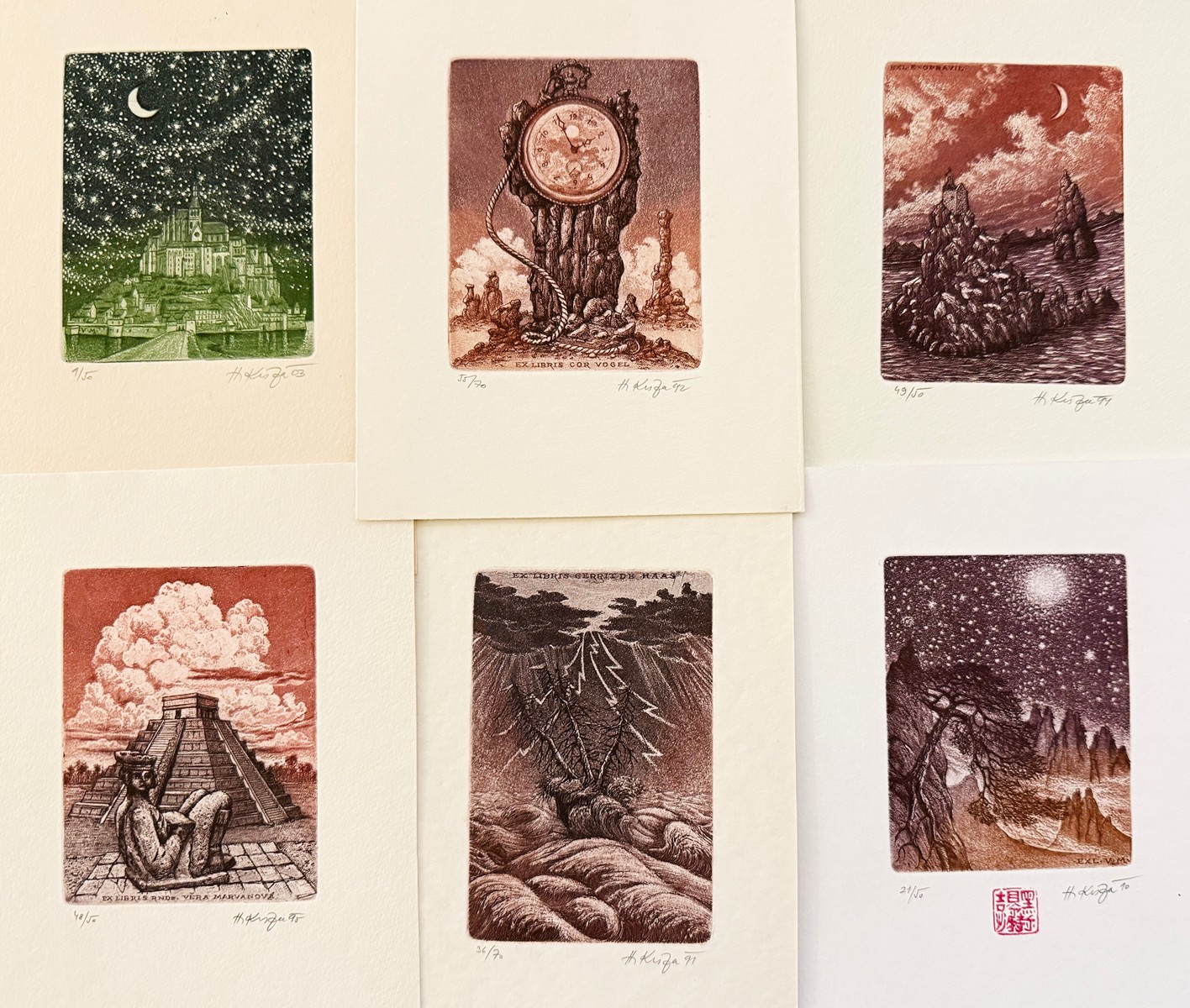 Herbert Kisza (1943) - Soubor 9 Ex libris