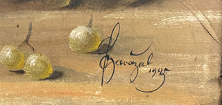 František Zavazal (1878) - Zátiší s ovocem, květinami a 
hodinami