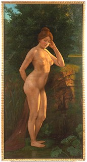 Německý malíř 19. století - Portrét nahé mladé ženy