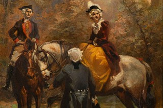 Velten, Wilhelm (1847–1929) - Elegantní jezdci v zámeckém parku