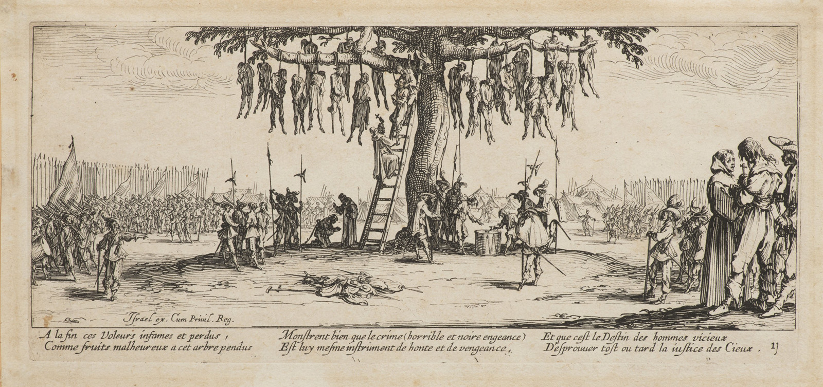 JACQUES CALLOT (1592 - 1635) - BÍDA A NEŠTĚSTÍ VÁLKY - OBĚŠENÍ