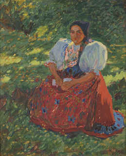 VÁCLAV MALÝ (1874 - 1935) - DÍVKA V KROJI