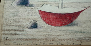 Jan Zrzavý (1890 - 1977) - „ Jedna loďka a tři kameny “