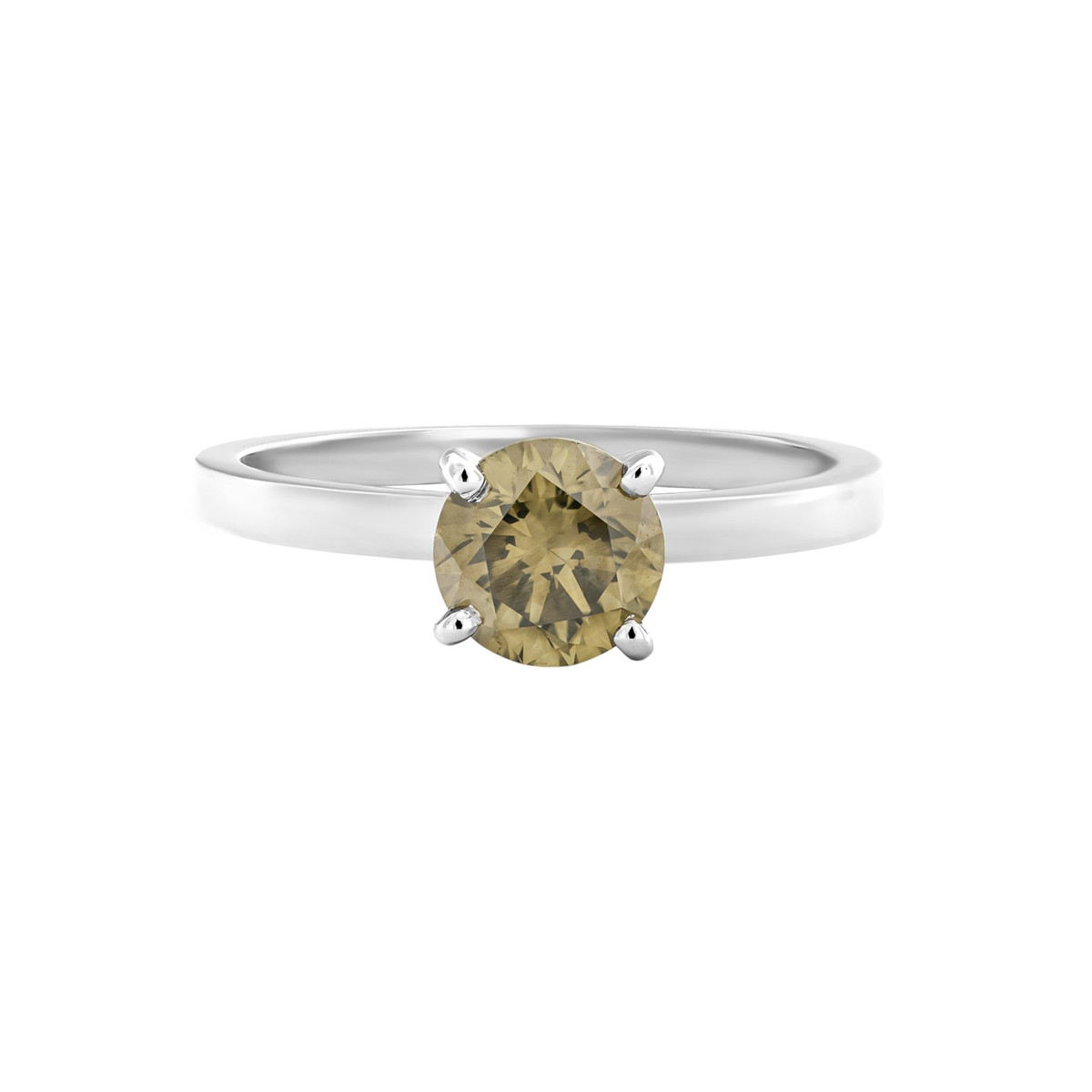 Prsten - 14 kt. Bílé zlato - 1,00 ct. Přírodní diamant