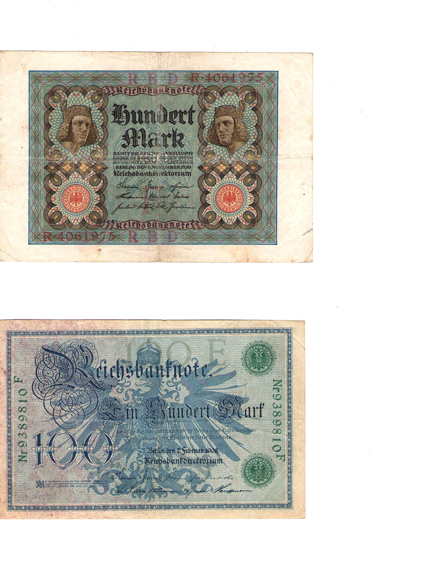 Historické německé bankovky – 100 marek 2ks