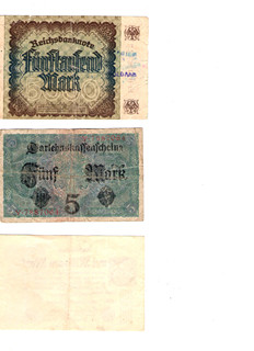 Německé bankovky z let 1922–1923: Svědectví hyperinflace a hospodářských změn 3ks