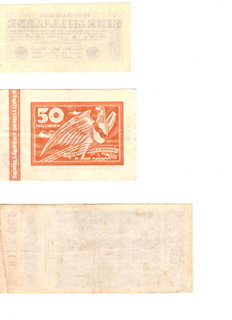 Německé hyperinflační bankovky z roku 1923 3ks