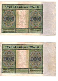 10 000 Marek – Německo (1922) – Bankovky (2 ks)