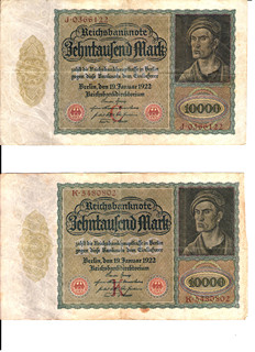 10 000 Marek – Německo 1922: Bankovka z éry hyperinflace 2ks