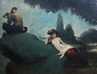 Satyr a dívka - velký formát