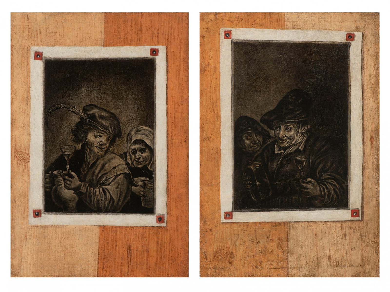PAIRED PAINTINGS TROMPE L'OEIL