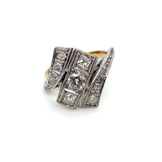 Prsten s diamanty | Art deco | Československo 1930 