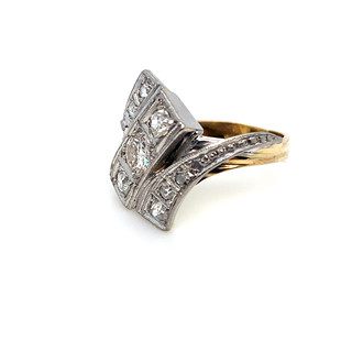 Prsten s diamanty | Art deco | Československo 1930 