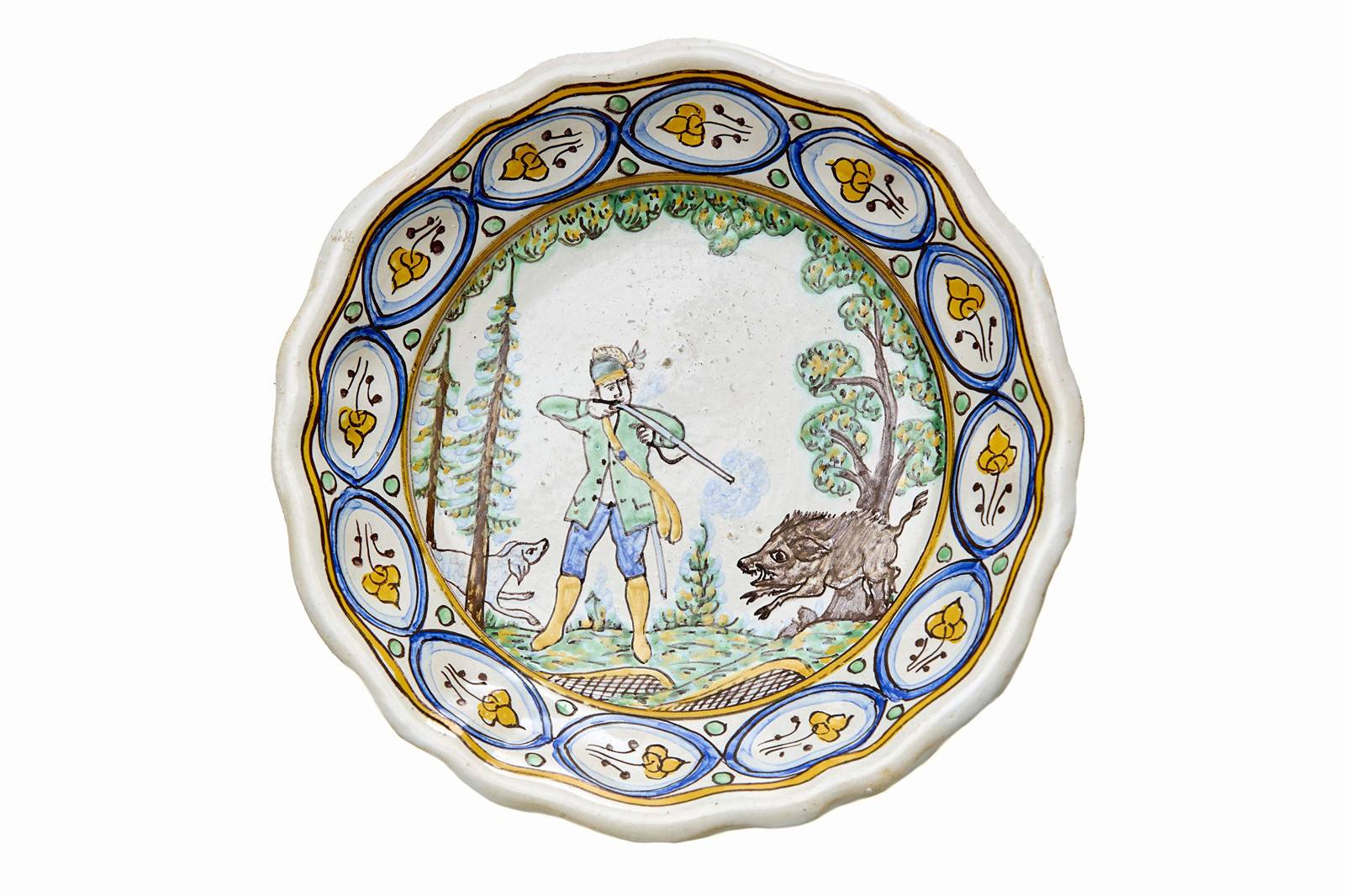 FERDIŠ KOSTKA (1878-1951) - Tanier s poľovníkom