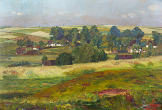 František Kaván (1866 - 1941) - Krajina s dedinou