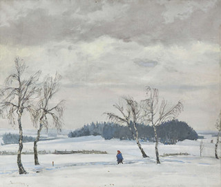 Josef Jambor (1887 - 1964) - Zimná krajina s figurálnou štafážou