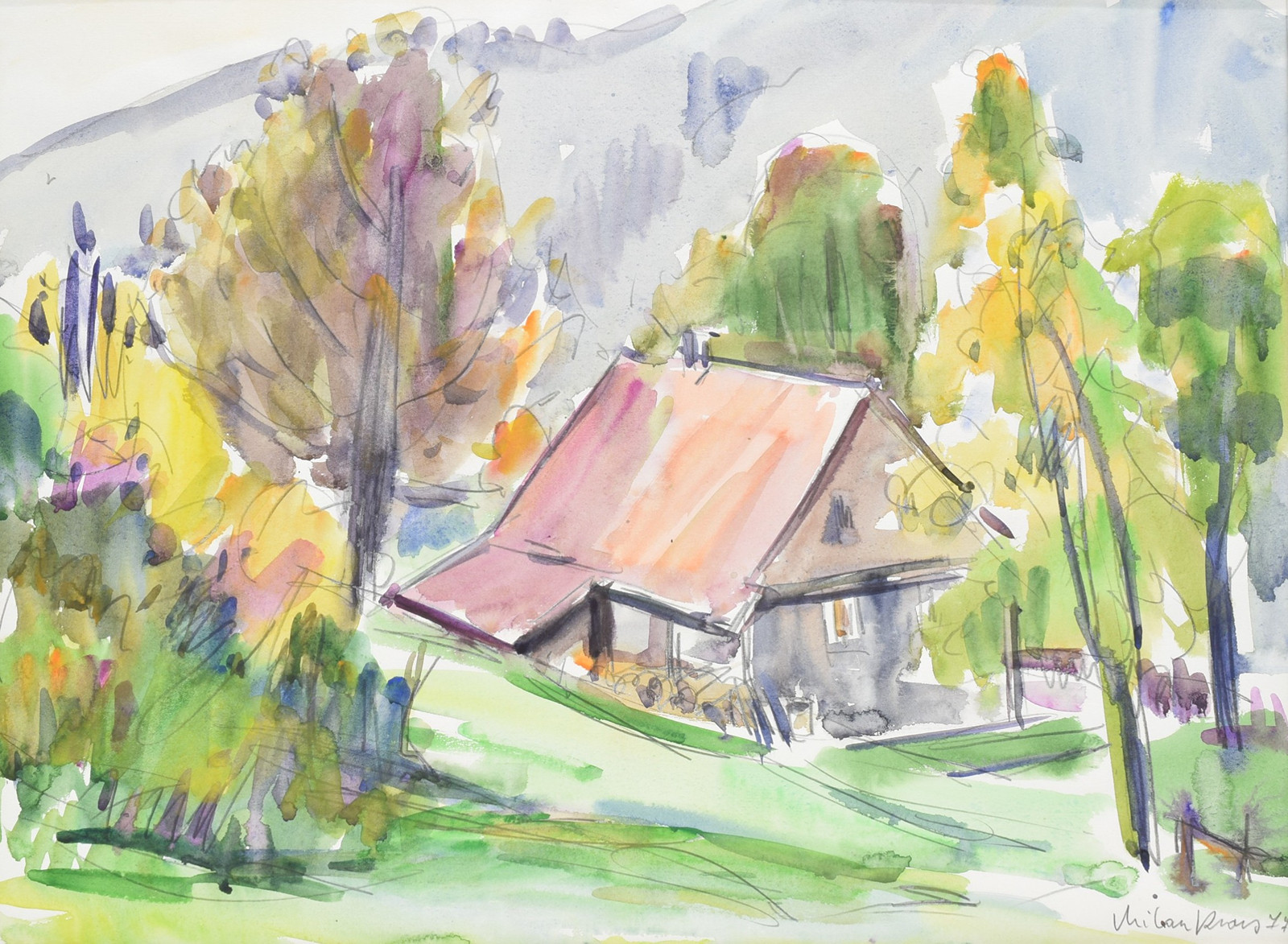 KRAUS Milan (1927-2009): Chalupa v Krušných horách.
