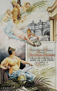 Pamětní list řediteli Střední a reálné školy v Plzni, 1889.