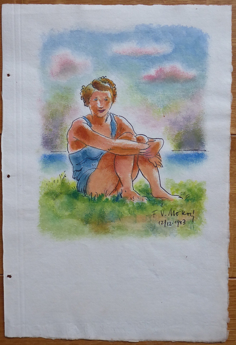 FRANTIŠEK VIKTOR MOKRÝ (1892-1975) - NA PLOVÁRNĚ