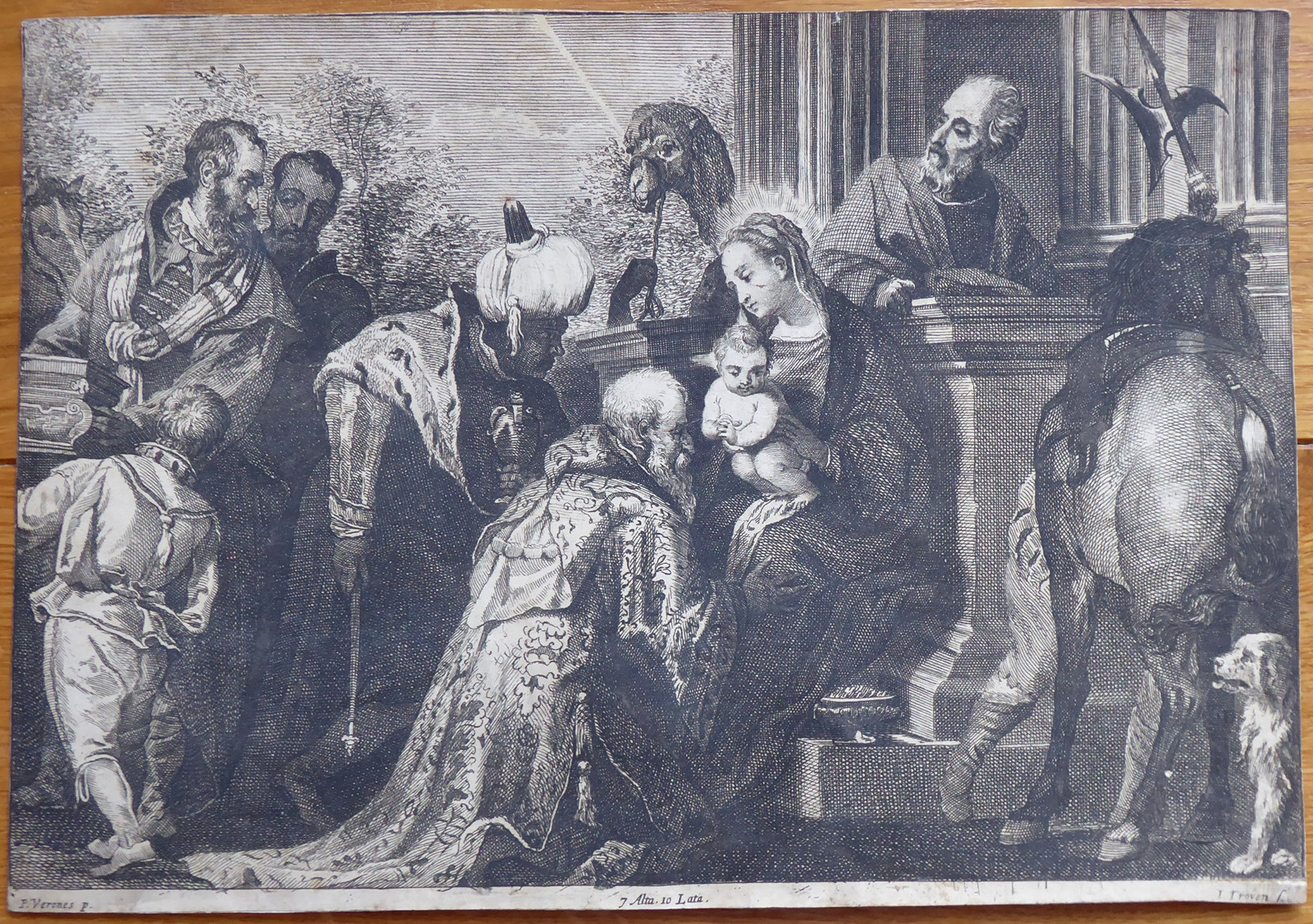 JAN VAN TROYEN (1610-cca 1666) - KLANĚNÍ TŘÍ KRÁLŮ PODLE PAOLO VERONESE