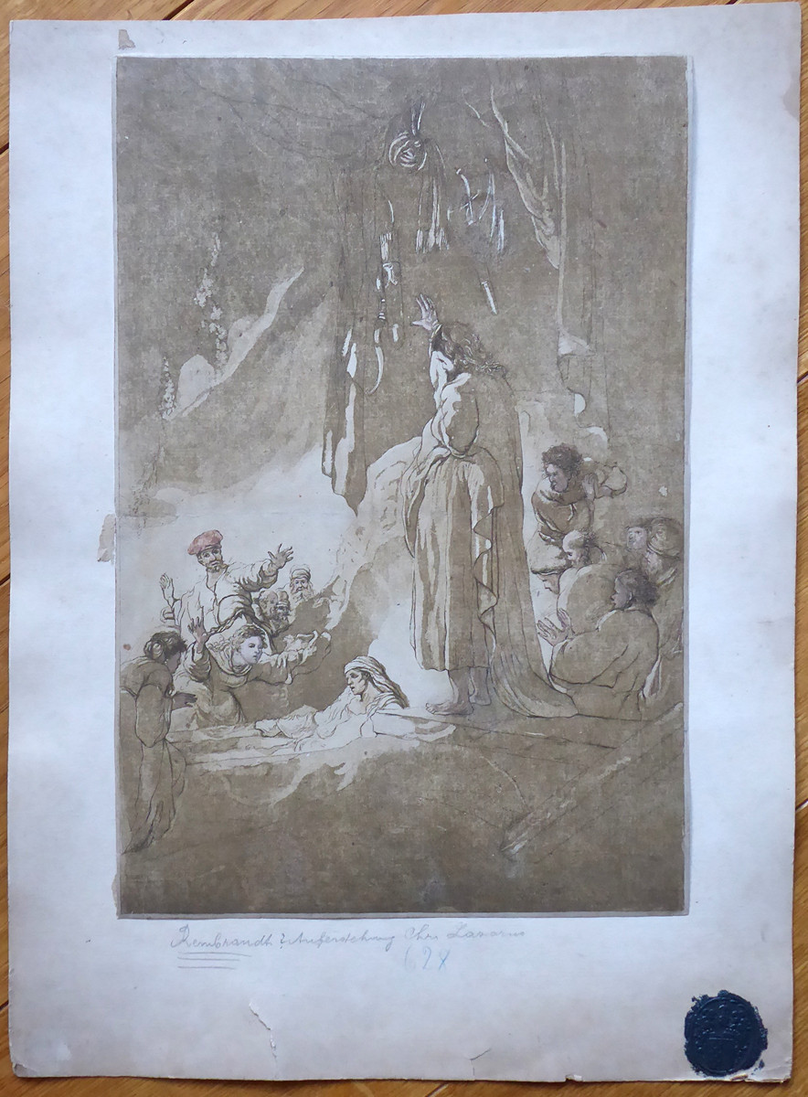 REMBRANDT VAN RIJN (1606-1669) - VZKŘÍŠENÍ LAZARA, POZDĚJŠÍ TISK