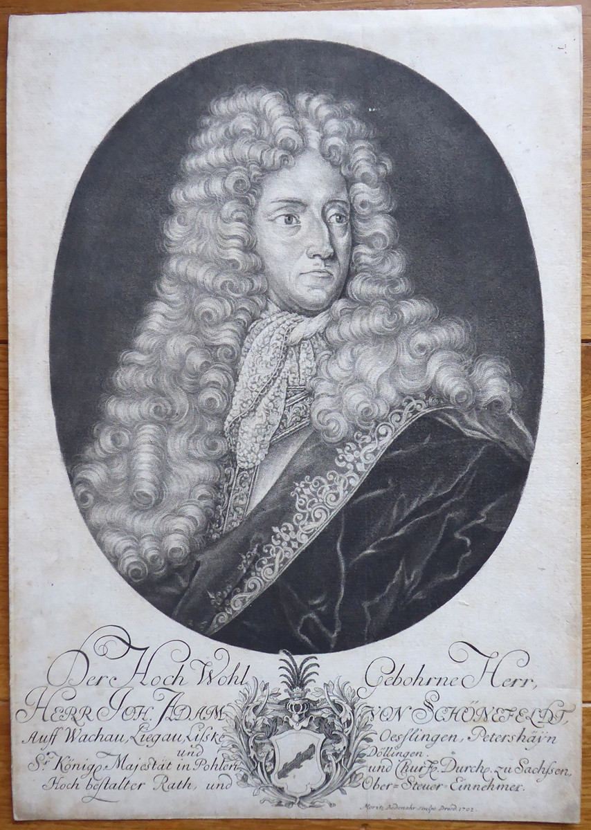 MORITZ BODENEHR (1665-1749) - JOHANN ADAM VON SCHÖNFELD - PORTRÉT