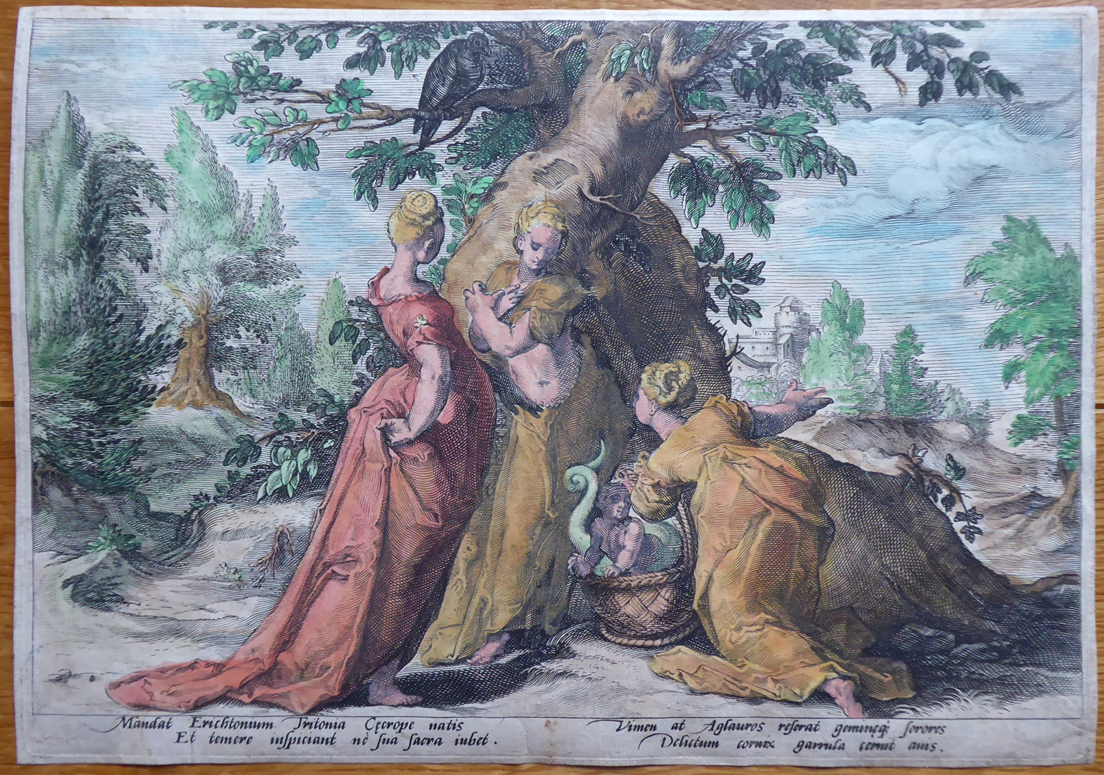 HENDRIK GOLTZIUS (1558-1617) - NALEZENÍ ERICHTHONIA DCERAMI CECROPSE 