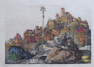 Albrecht Dürer (1471 - 1528) - ČTOUCÍ SVATÝ ANTONÍN, POZDĚJŠÍ TISK