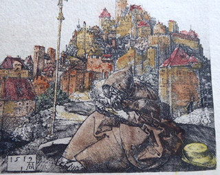 Albrecht Dürer (1471 - 1528) - ČTOUCÍ SVATÝ ANTONÍN, POZDĚJŠÍ TISK