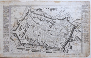GABRIEL BODENEHR STARŠÍ (1664-1758) - LUCCA - PLÁN MĚSTA S OPEVNĚNÍM