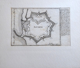 GABRIEL BODENEHR STARŠÍ (1664-1758) - LIVORNO - PLÁN OPEVNĚNÍ VE MĚSTĚ