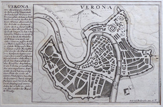 GABRIEL BODENEHR STARŠÍ (1664-1758) - VERONA - PLÁN MĚSTA S OPEVNĚNÍM