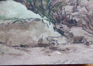JOSEF KRIEHUBER (1800-1876), PŘIPSÁNO - KRAJINA S JEZDCEM