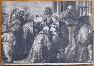 JAN VAN TROYEN (1610-cca 1666) - KLANĚNÍ TŘÍ KRÁLŮ PODLE PAOLO VERONESE