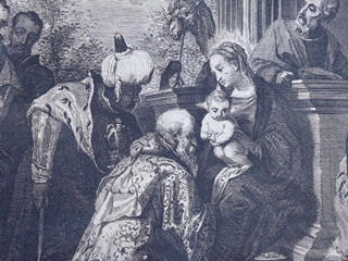JAN VAN TROYEN (1610-cca 1666) - KLANĚNÍ TŘÍ KRÁLŮ PODLE PAOLO VERONESE