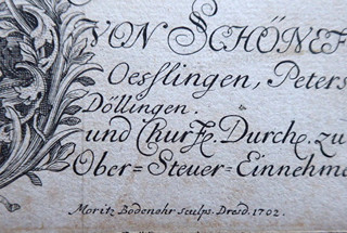 MORITZ BODENEHR (1665-1749) - JOHANN ADAM VON SCHÖNFELD - PORTRÉT