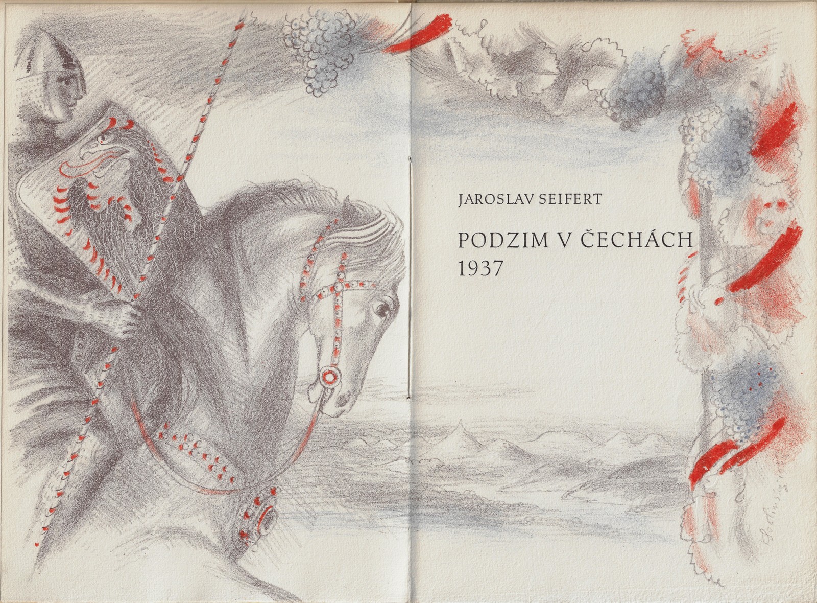 Jaroslav Seifert (1901 - 1986) - Podzim v Čechách 1937 / Jaroslav Seifert ; litografie Karel Svolinský