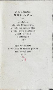 Miloš Marten (1883 - 1917) - Noa-Noa : essay / Miloš Marten