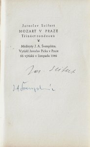 Jaroslav Seifert (1901 - 1986) - Mozart v Praze / J. Seifert ; mědiryty Jiří Antonín Švengsbír