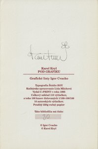 Karel Kryl (1944 - 1994) - Pod grafiku / Karel Kryl ; grafické listy Igor Cvacho