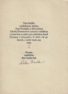 Miloš Marten (1883 - 1917) - Nemocný a vůně : pohádka / Miloš Marten ; lept Jan Konůpek