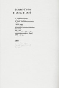 Gabriel Štrba (1958) - Piesne piesní / Ľubomír Feldek  ; vyzdobil Gabriel Štrba