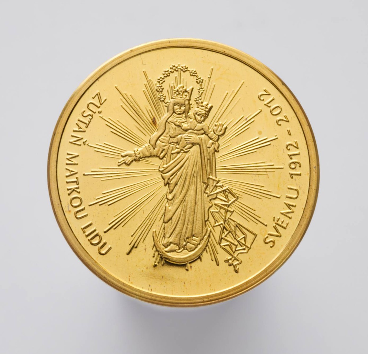ZLATÁ PAMĚTNÍ MEDAILE PANNA MARIE SVATOHOSTÝNSKÁ 1912-2012 - 100. VÝROČÍ KORUNOVACE