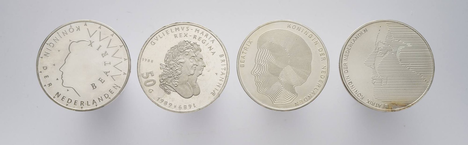 4 STŘÍBRNÉ MINCE 50 GULDEN
