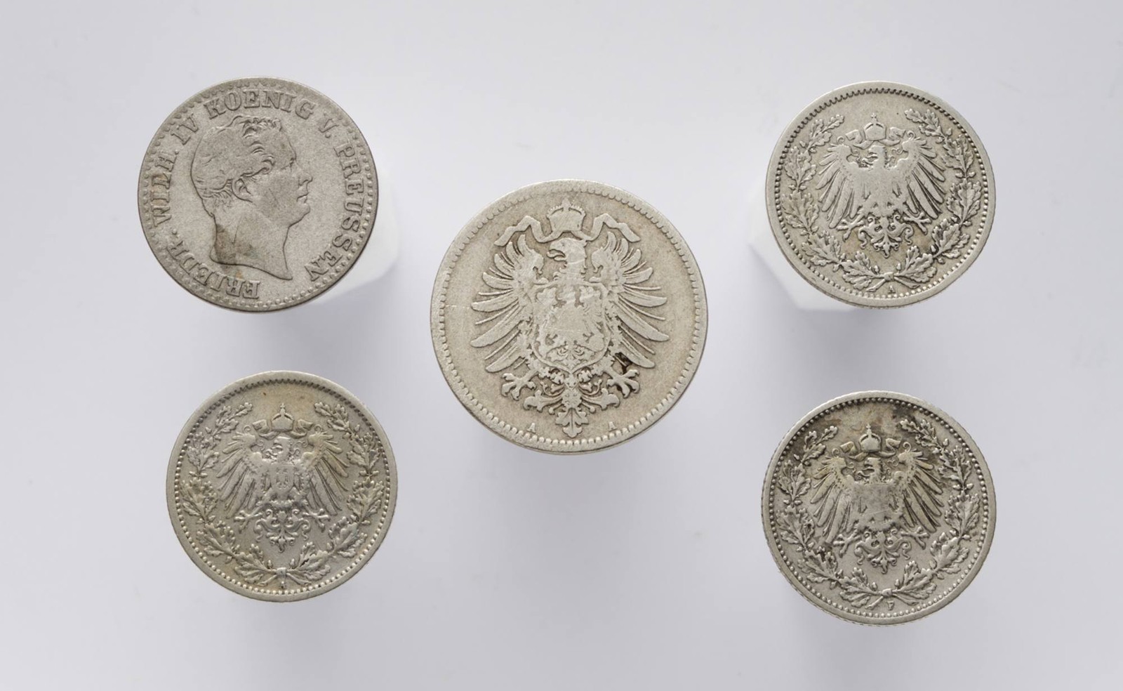 SOUBOR 5 STŘÍBRNÝCH OBĚŽNÝCH MINCÍ